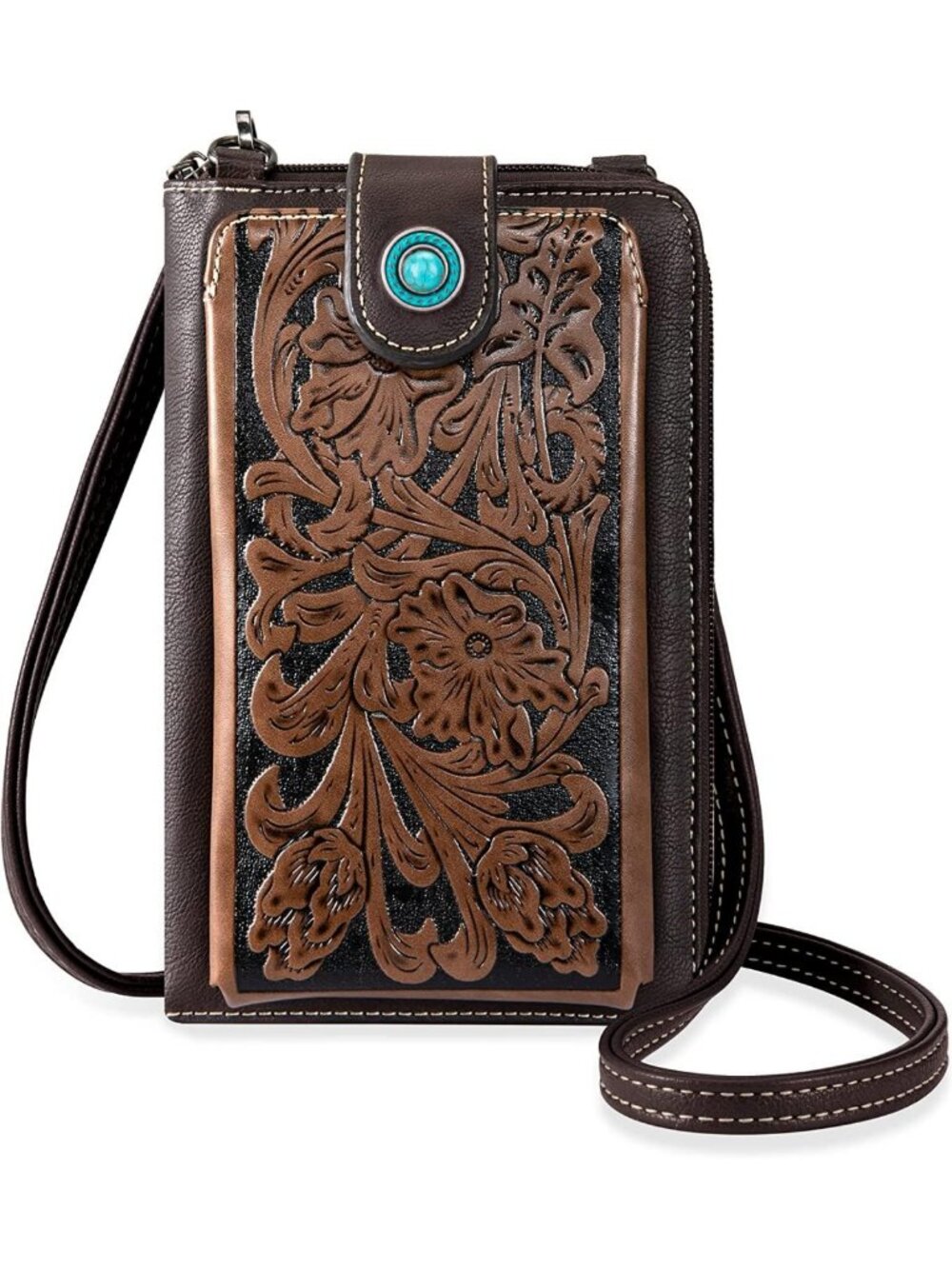 Stylish Western Crossbody Phone Wallet for Women | RFID Blocking, Cash Slots